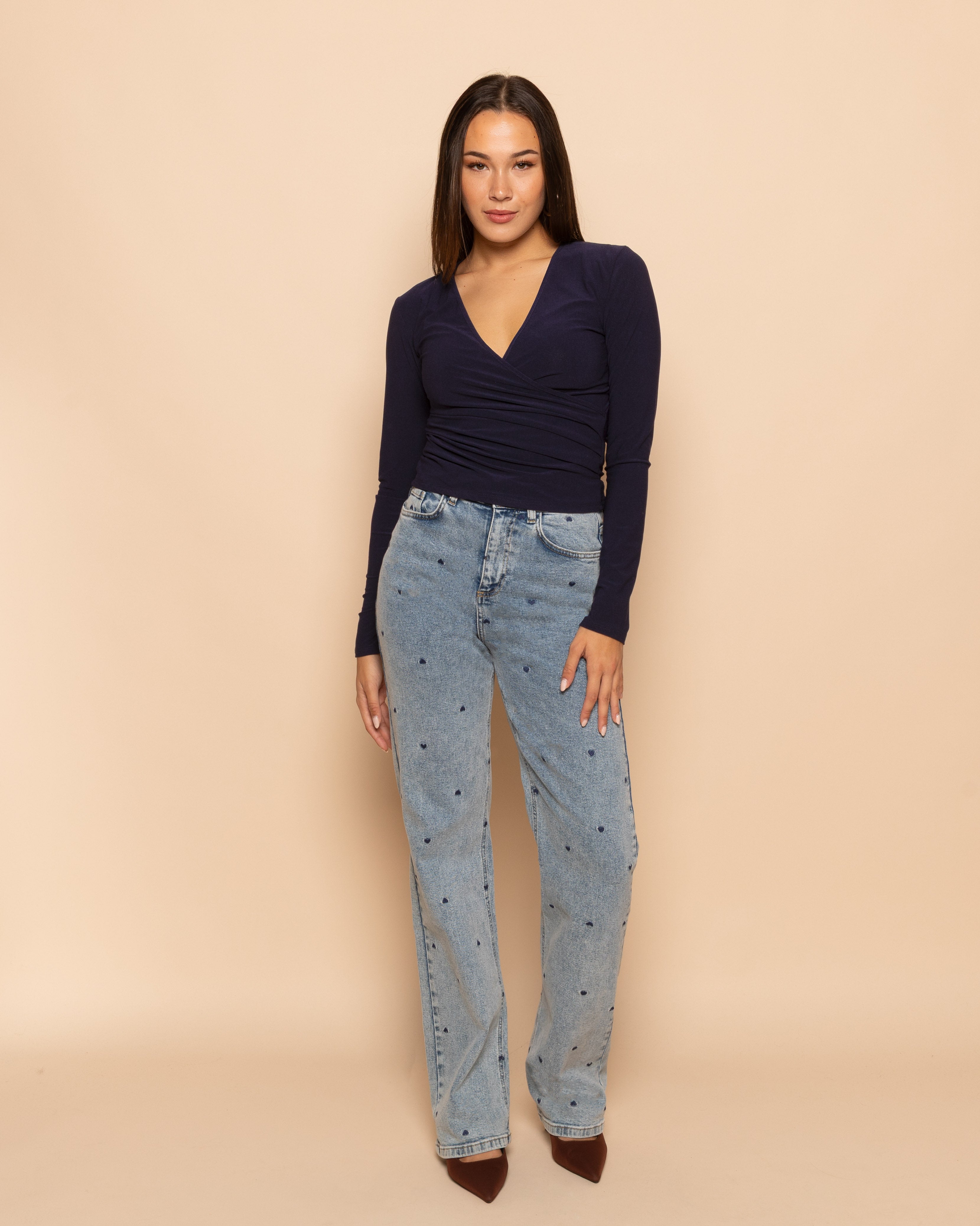 HEART BOOTCUT JEANS NAVY