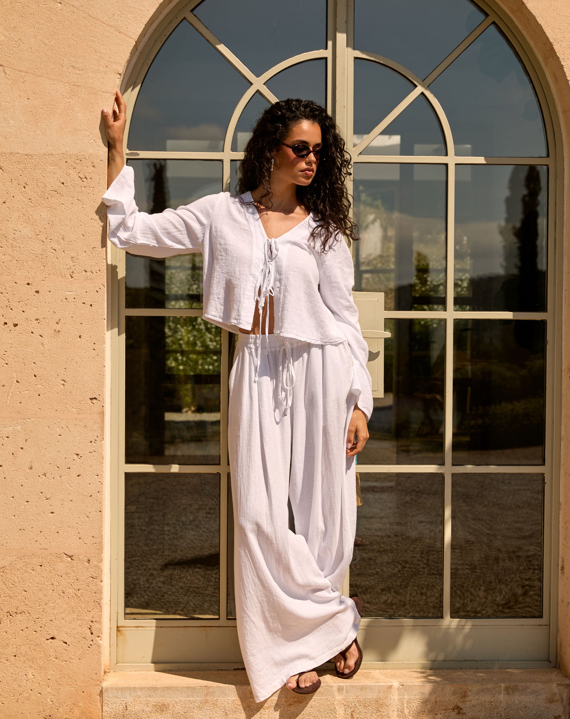 CARMEN LINEN WIDE LEG PANTS WIT