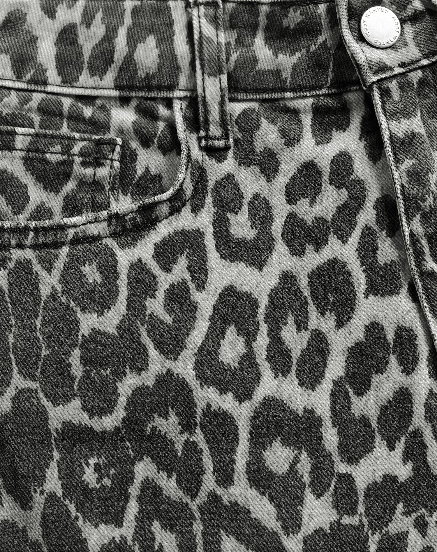 LEOPARD ALLOVER JEANS GREY