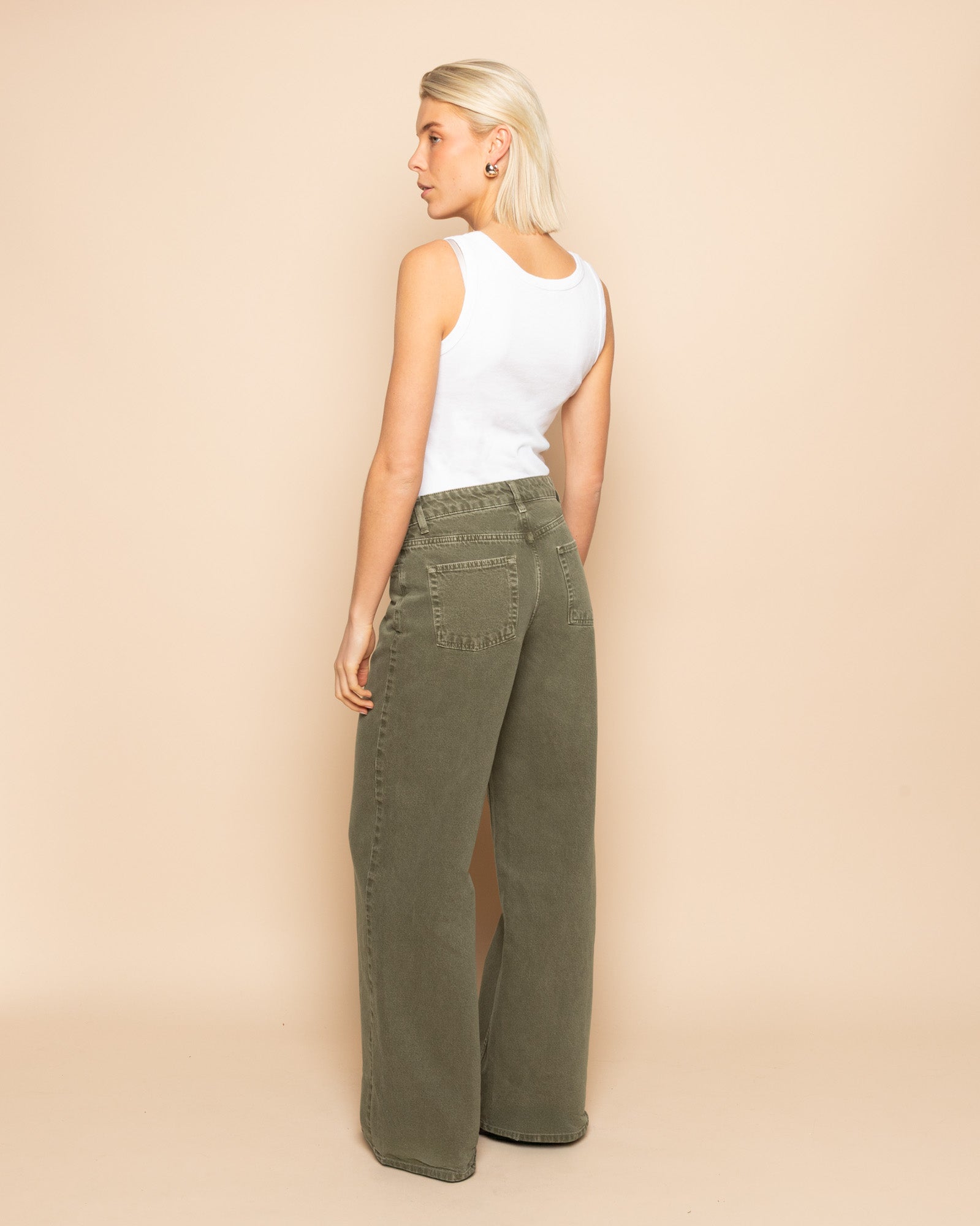 SIERRA WIDE LEG JEANS OLIVE