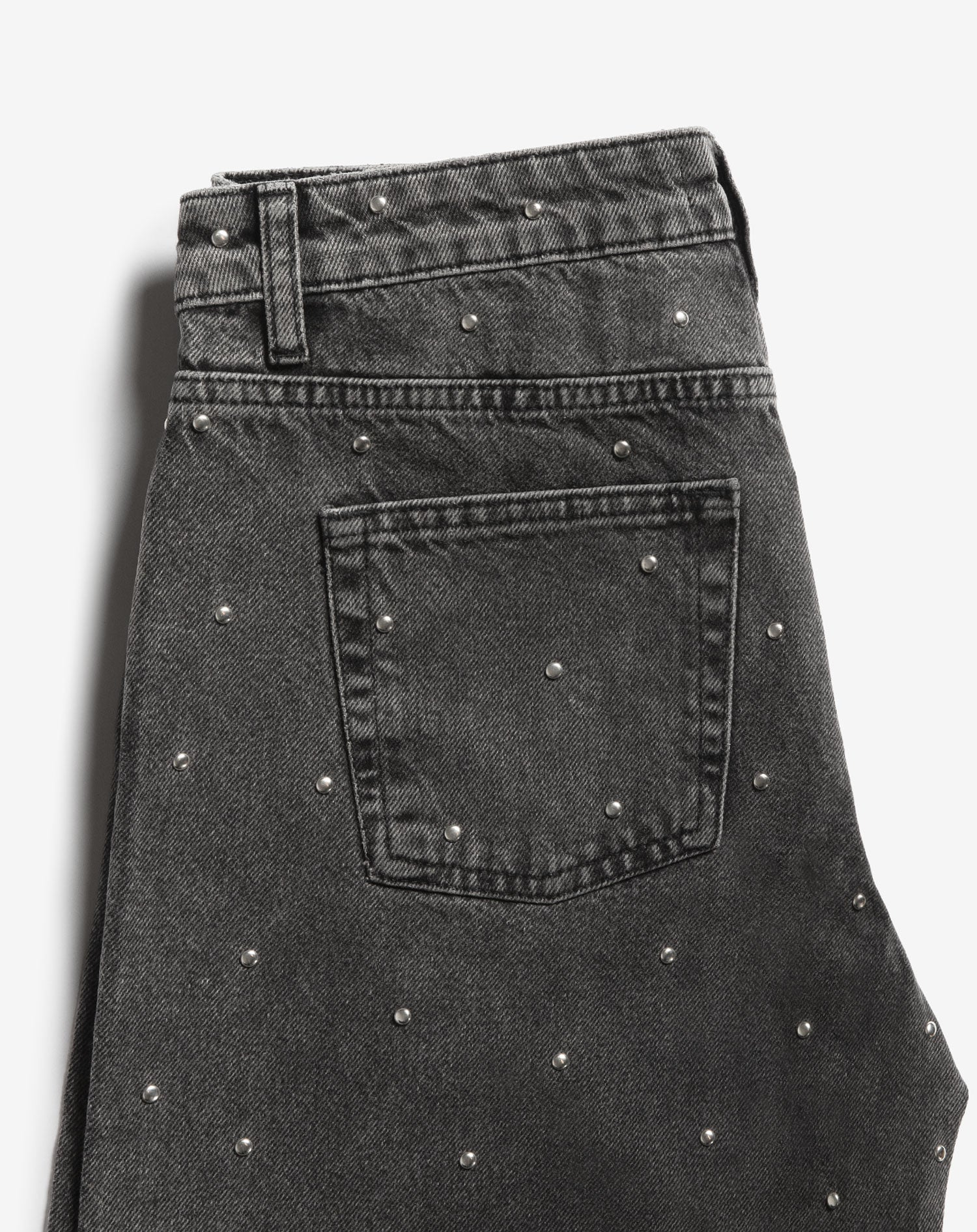 ALLOVER STUD WIDE LEG JEANS GRIJS