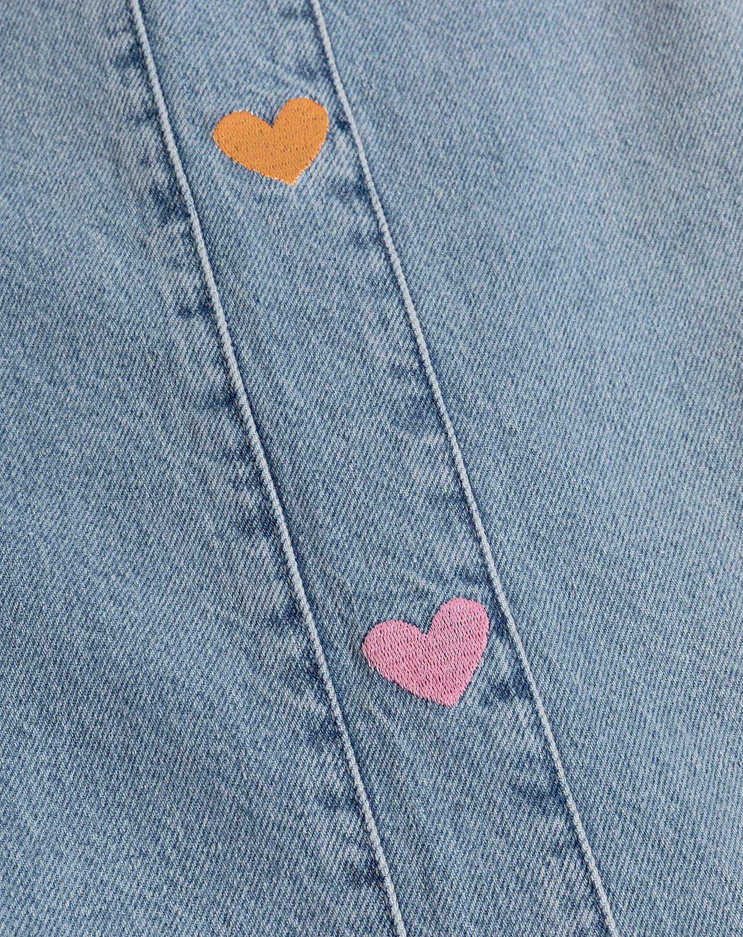 SIDE HEART WIDE LEG JEANS ORANJE ROZE
