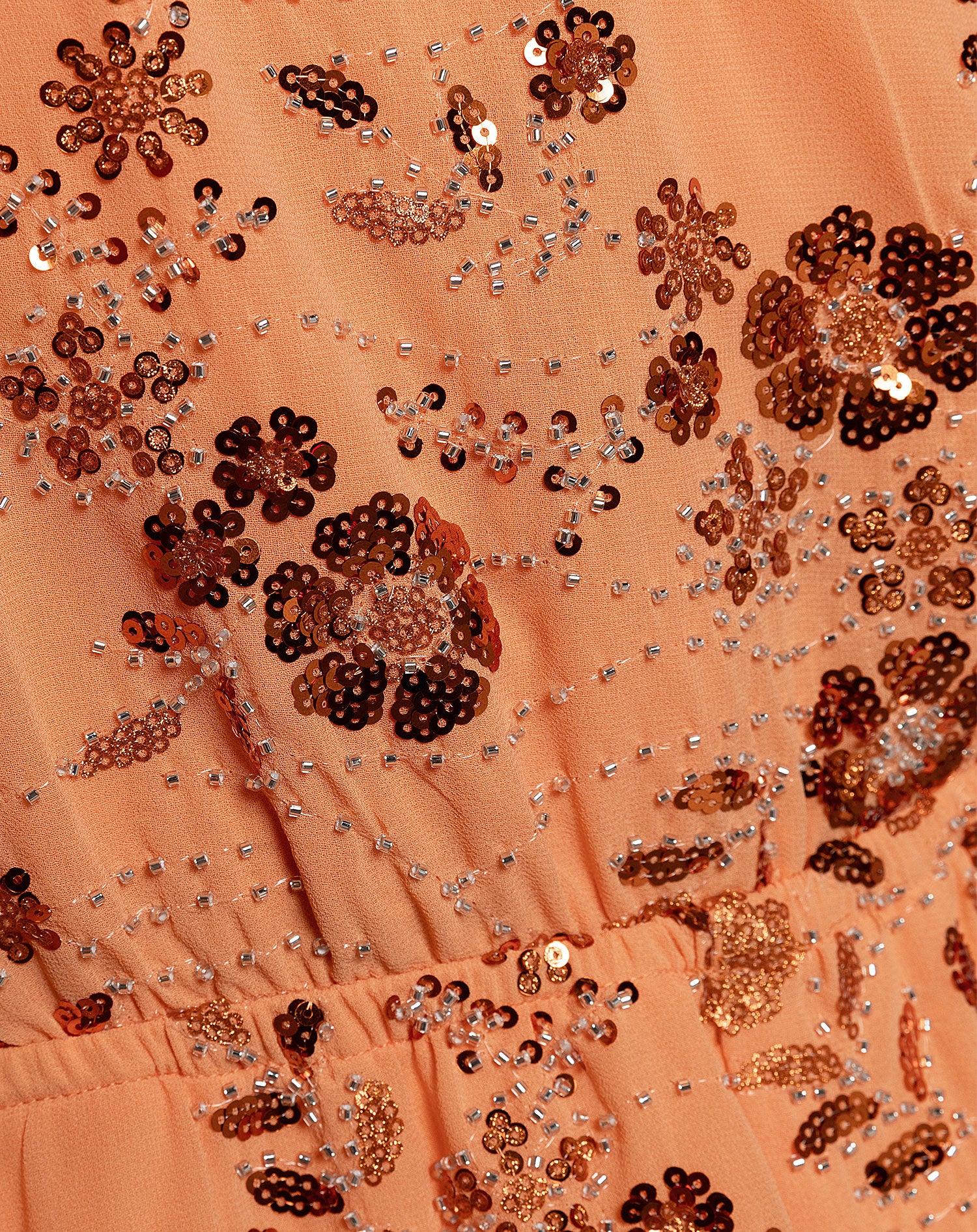 FEM FLOWER SEQUIN PLAYSUIT ORANJE