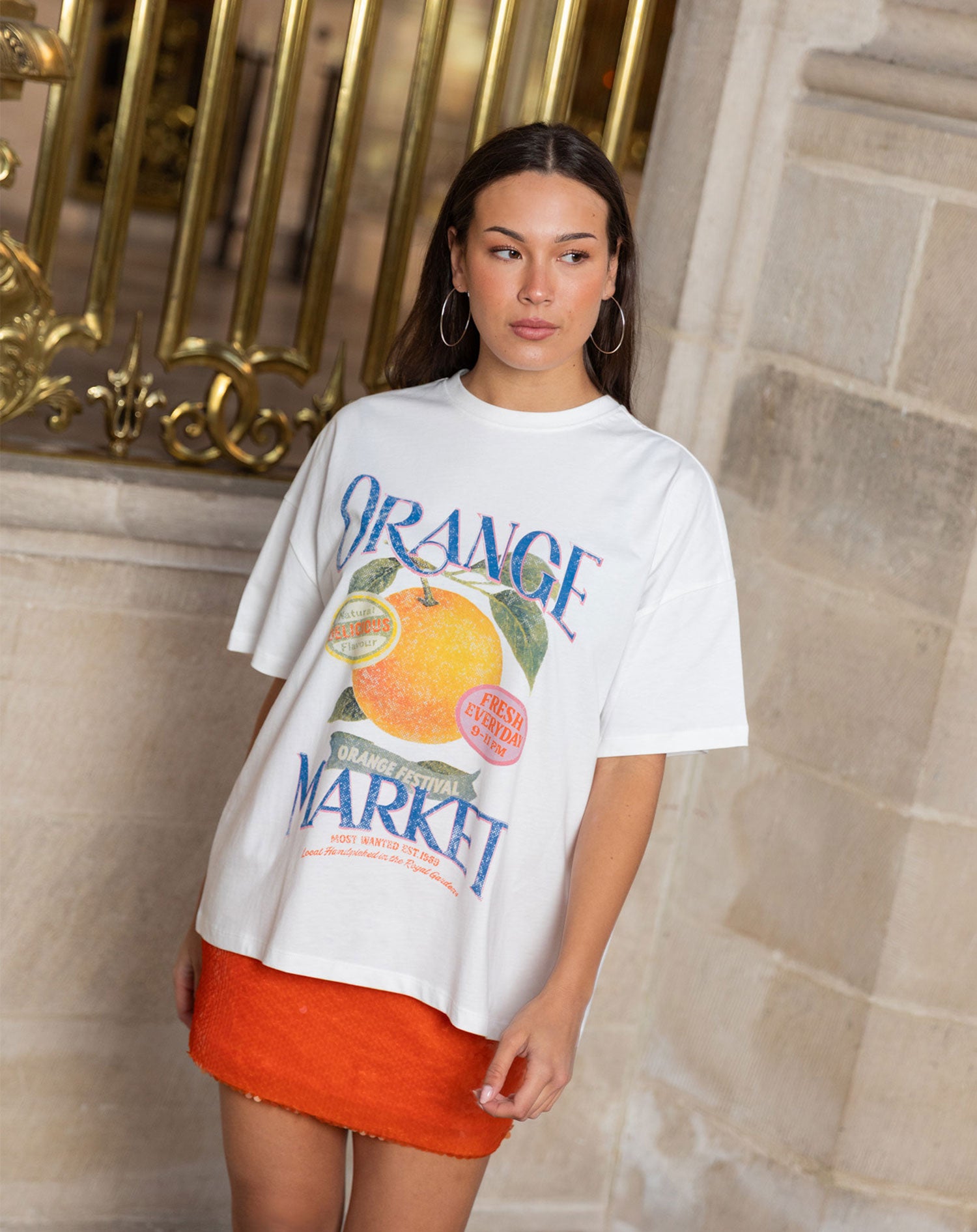 ORANGE MARKET OVERSIZED TEE CRÈME