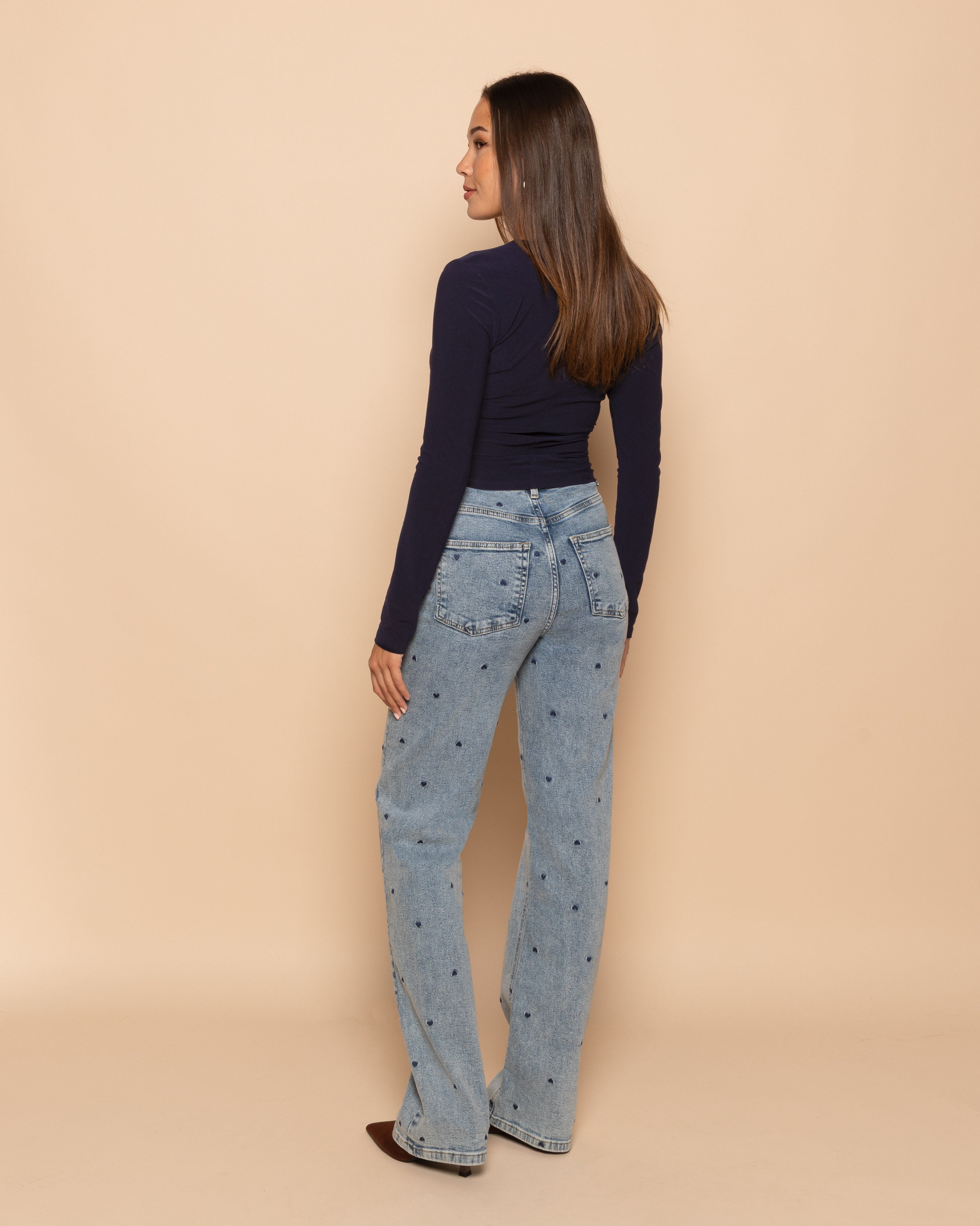 HEART BOOTCUT JEANS NAVY