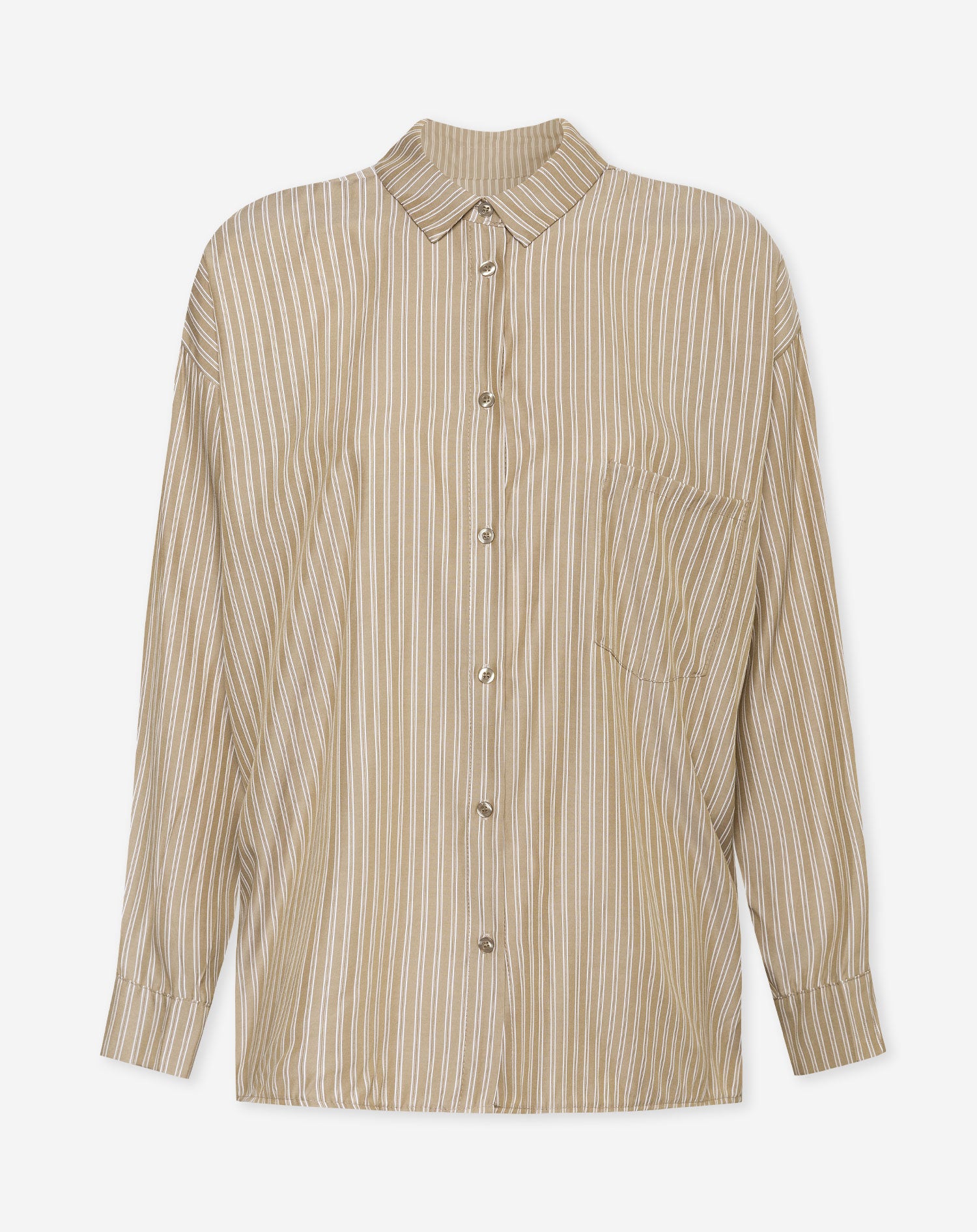 LILEY STRIPE OVERSIZED BLOUSE OLIJFGROEN