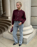 AMARA BOUCLE CARDIGAN BURGUNDY