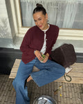 AMARA BOUCLE CARDIGAN BURGUNDY