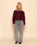AMARA BOUCLE CARDIGAN BURGUNDY