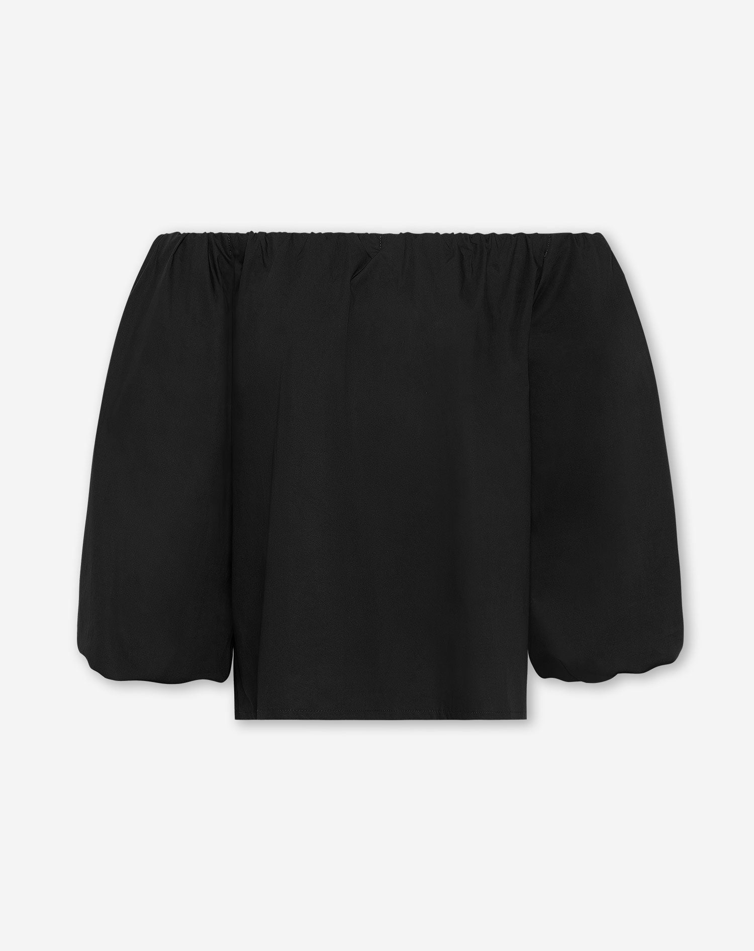 OFF SHOULDER PUFF SLEEVE TOP BLACK