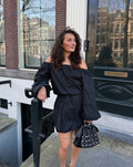 OFF SHOULDER PUFF SLEEVE TOP BLACK