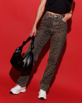 LEOPARD ALLOVER JEANS BLACK
