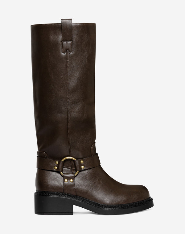 FAUX LEATHER BIKER BOOTS BRUIN