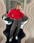 LEOPARD ALLOVER JEANS BLACK