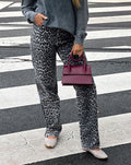 LEOPARD ALLOVER JEANS GREY