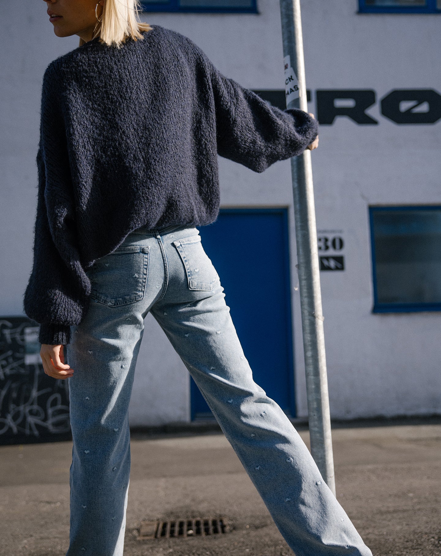 HEART BOOTCUT JEANS BLUE