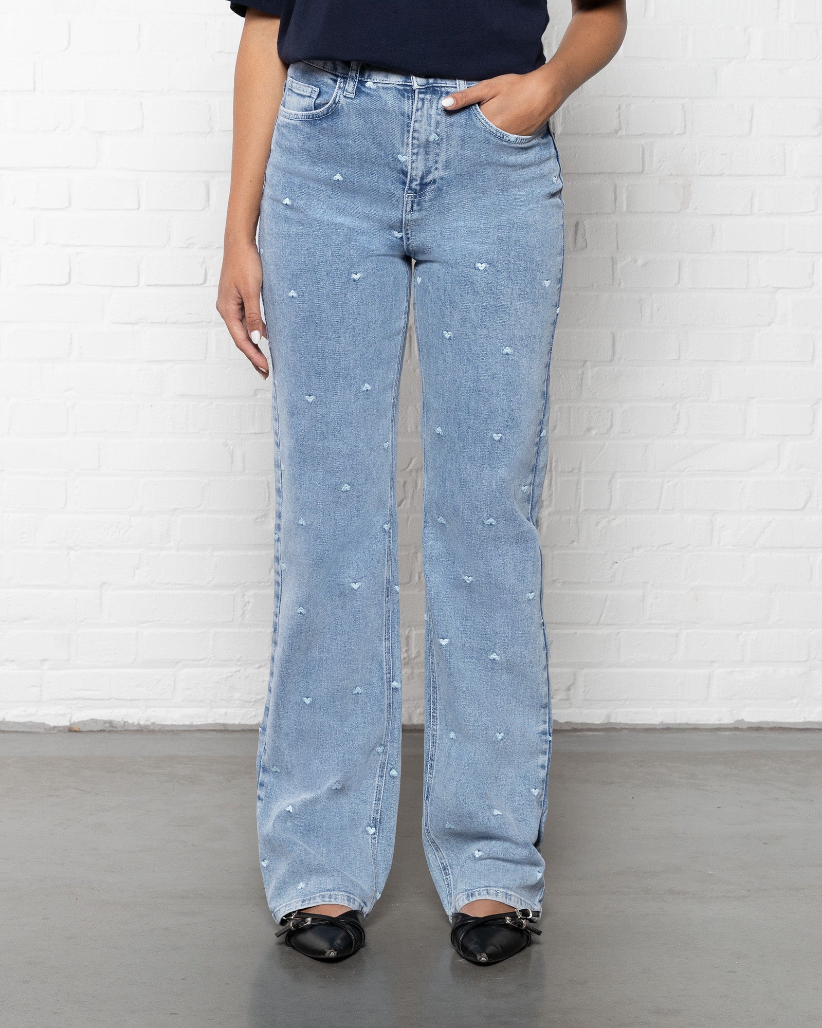 HEART BOOTCUT JEANS BLUE
