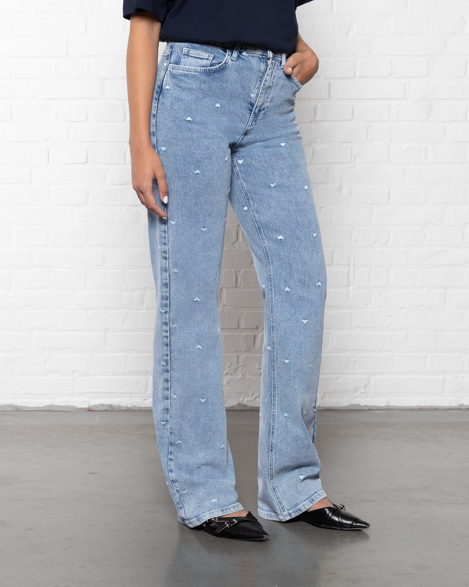 HEART BOOTCUT JEANS BLUE