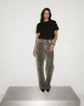 LEOPARD BOOTCUT JEANS GREY