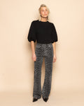 LEOPARD BOOTCUT JEANS GREY