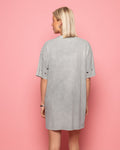 ALLOVER HEART STUD TEE DRESS ACID LICHTGRIJS