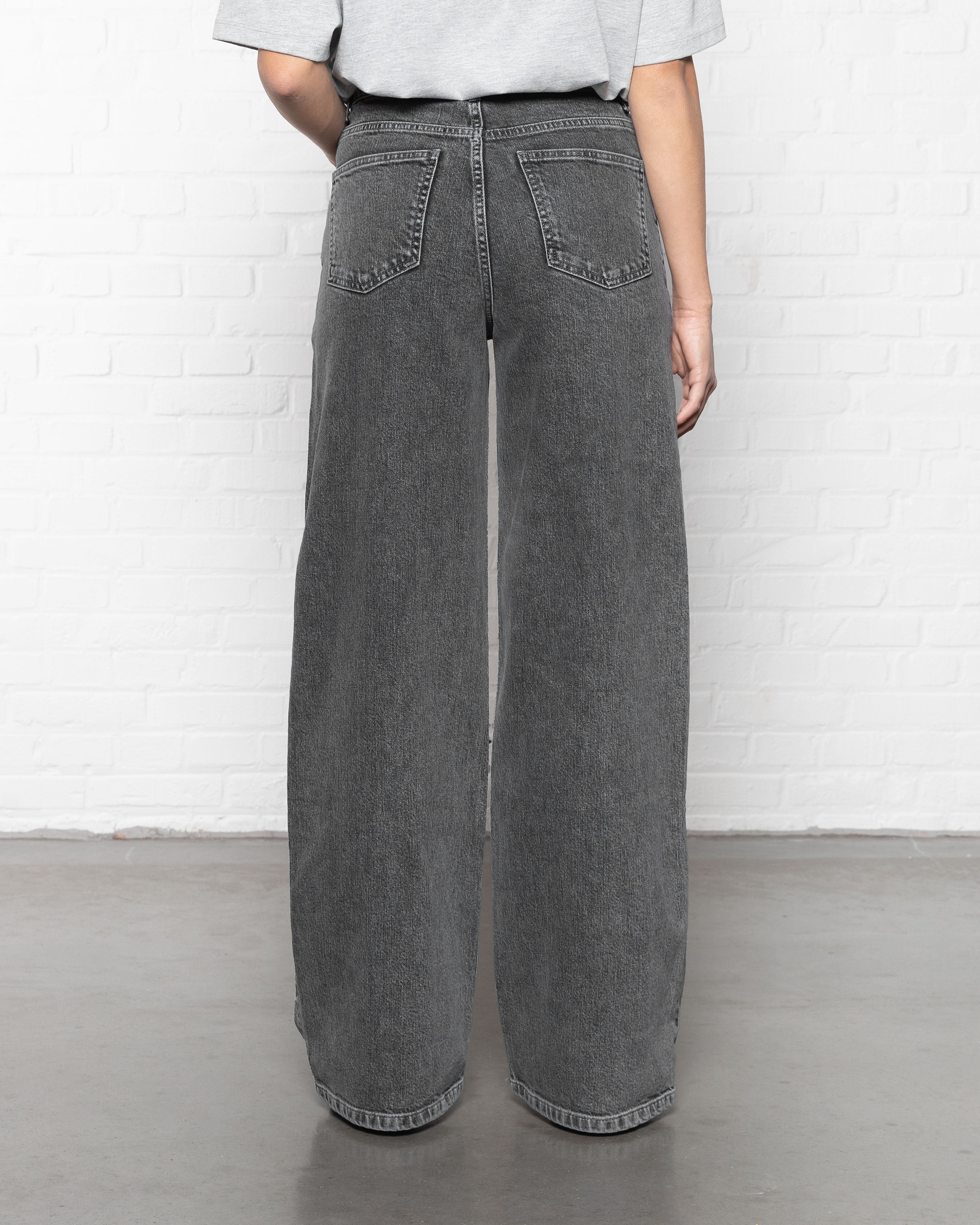 COMFORT WIDE LEG JEANS MID GRIJS
