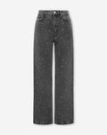 ALLOVER STUD WIDE LEG JEANS GRIJS