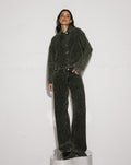 ALLOVER STUD WIDE LEG JEANS GRIJS