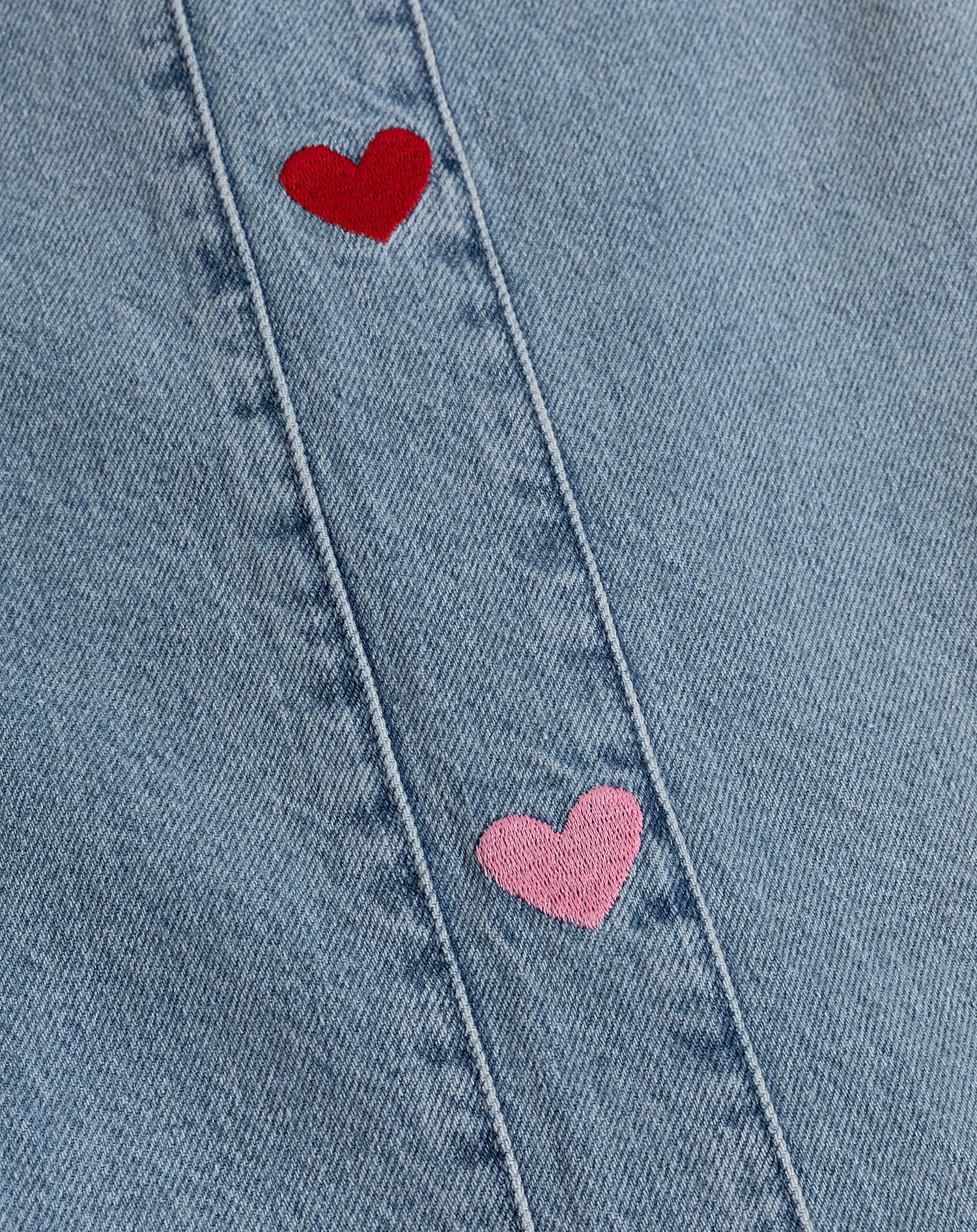 SIDE HEART DENIM MOM SHORT ROOD ROZE