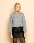 LIRA FAUX BRAIDED LEATHER SKIRT ZWART