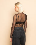 ALEXI HEART LACE TOP ZWART