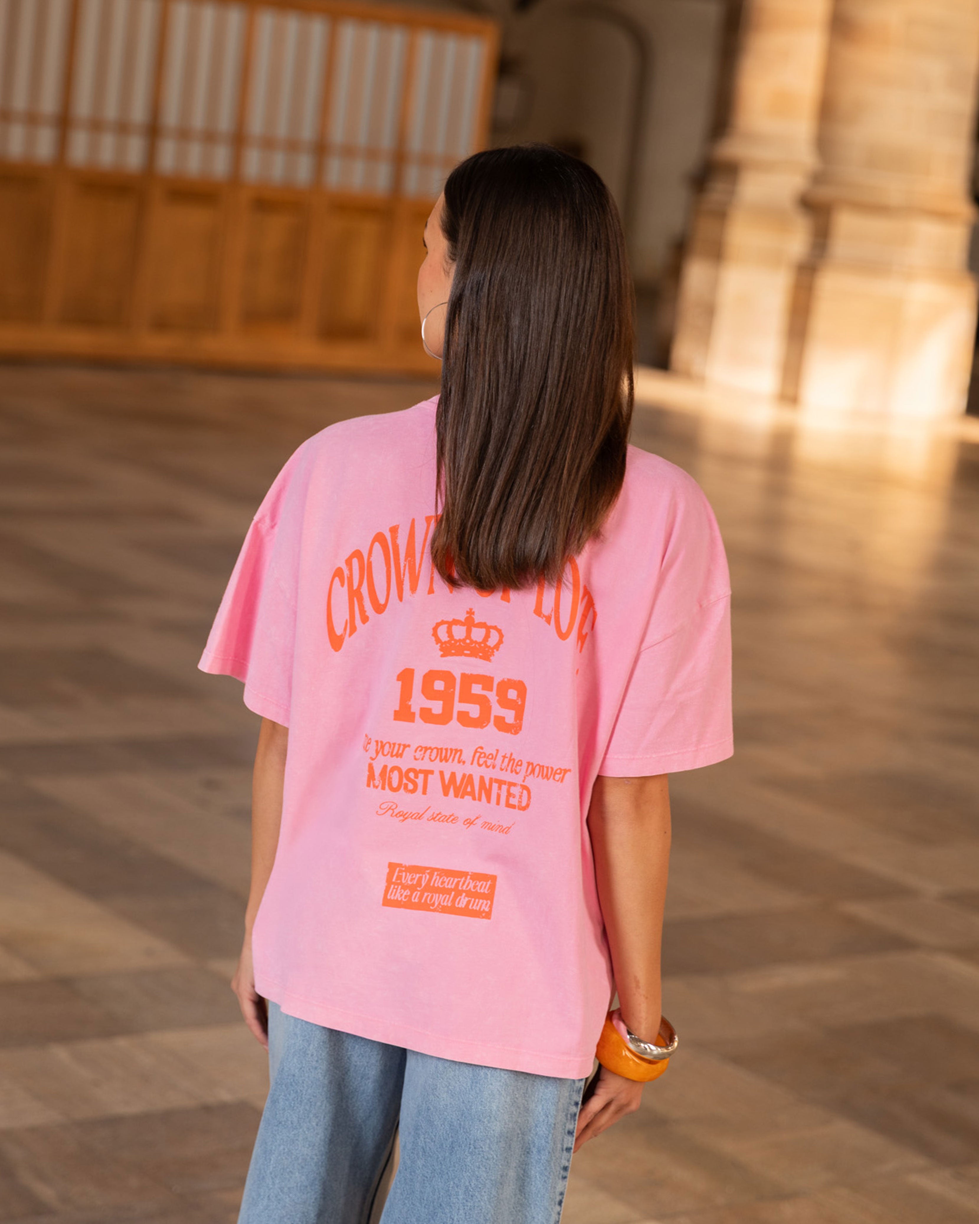 CROWN OF LOVE OVERSIZED TEE ACID ROZE