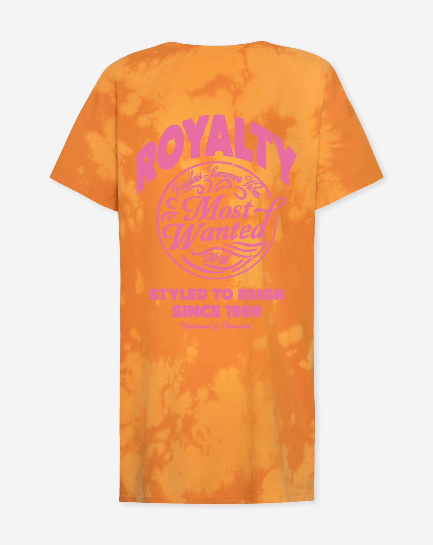 TIE DYE ROYALTY TEE DRESS ORANJE