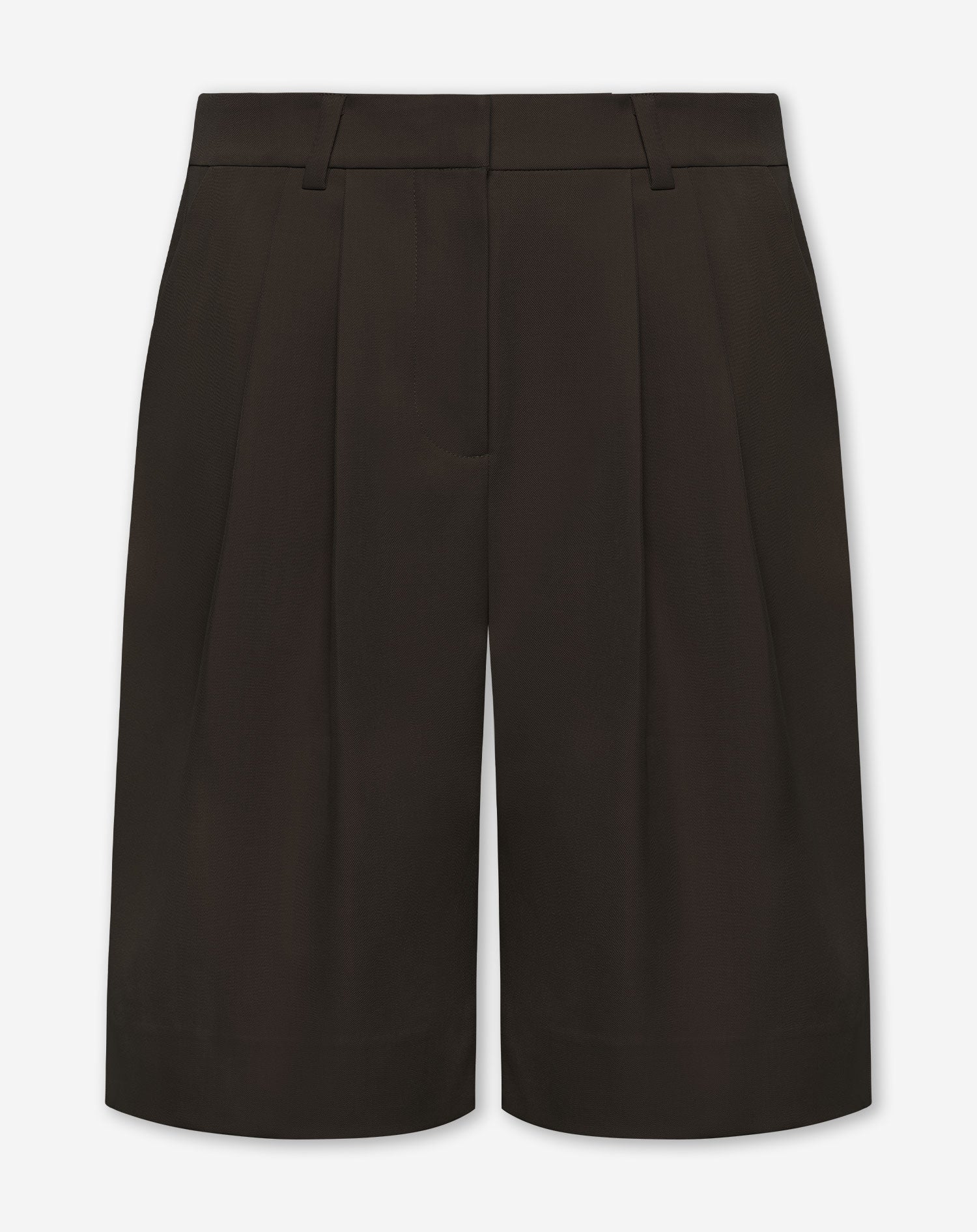 LORNA PLEATED LONG BERMUDA BRUIN