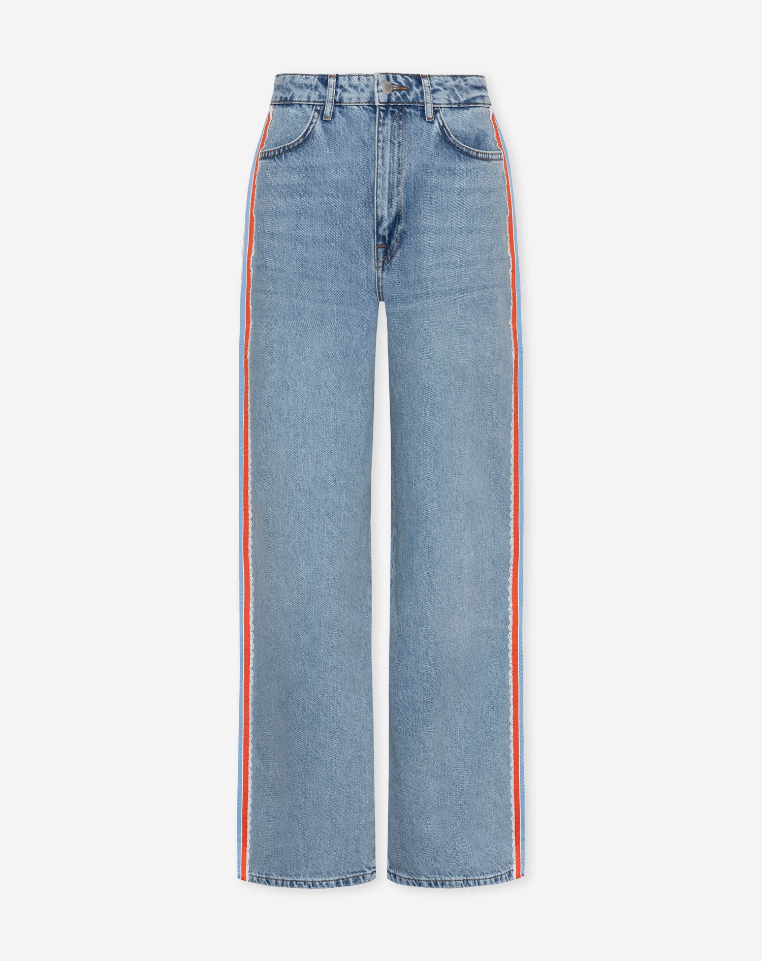 CROCHET TAPE WIDE LEG JEANS ORANJE