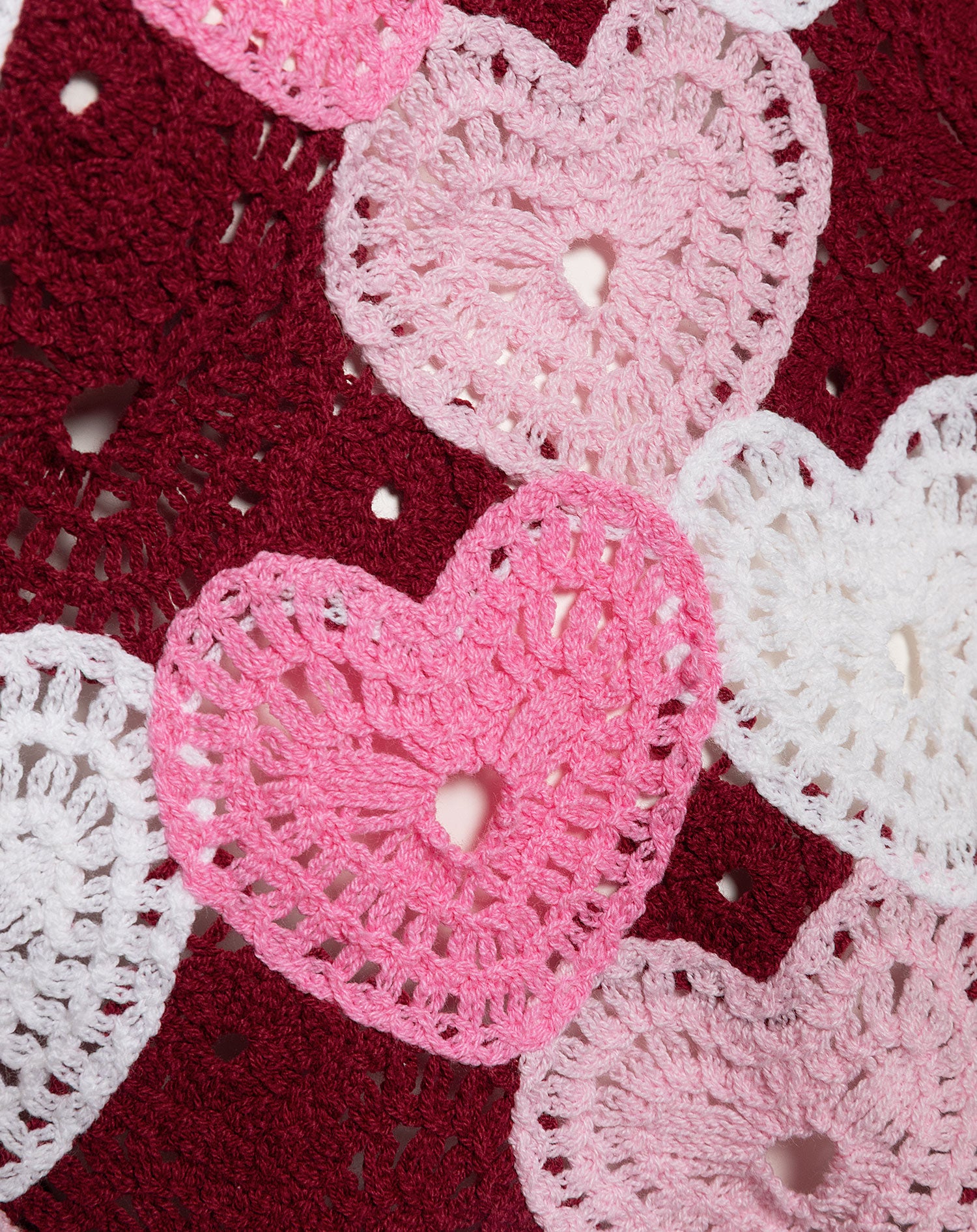 HEART CROCHET TOP ROZE