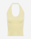 HALTER RIB TOP ZACHT GEEL