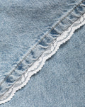 LACE DENIM JORT BLAUW
