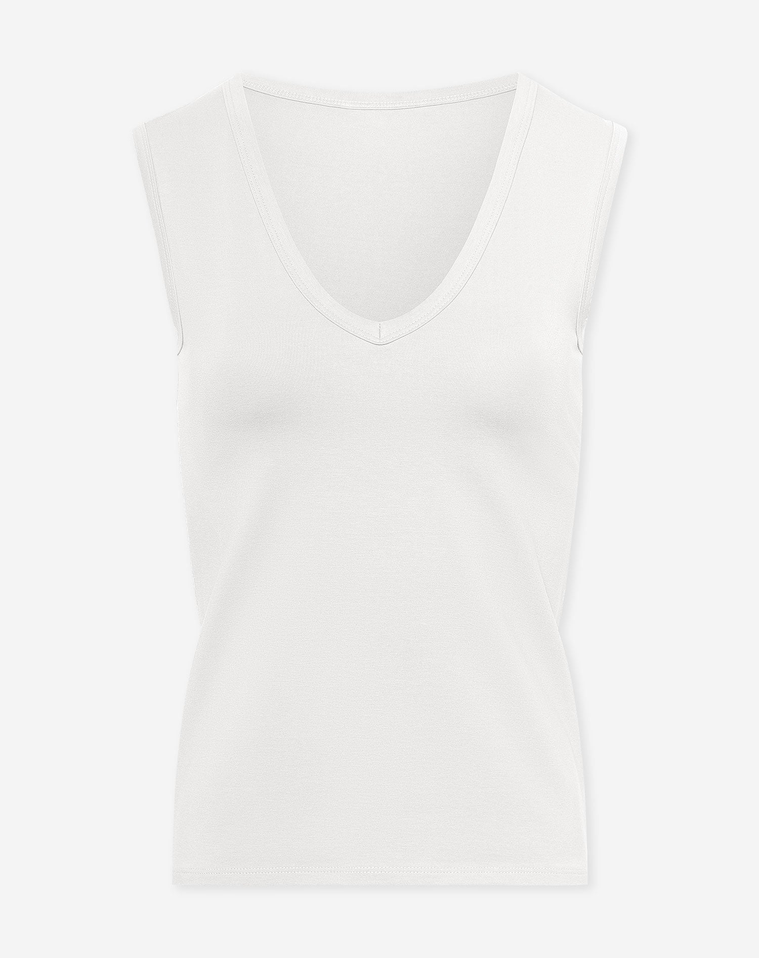 SLEEVELESS VNECK TOP CRÈME