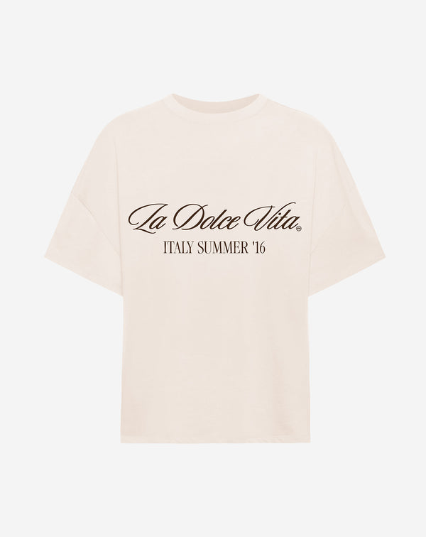 LA DOLCE VITA OVERSIZED TEE BEIGE