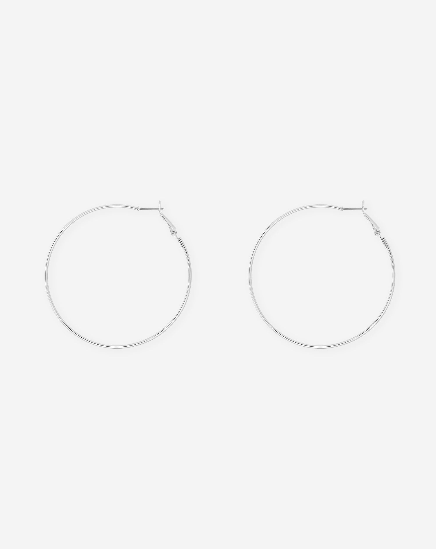 BIG THIN HOOP EARRINGS SILVER