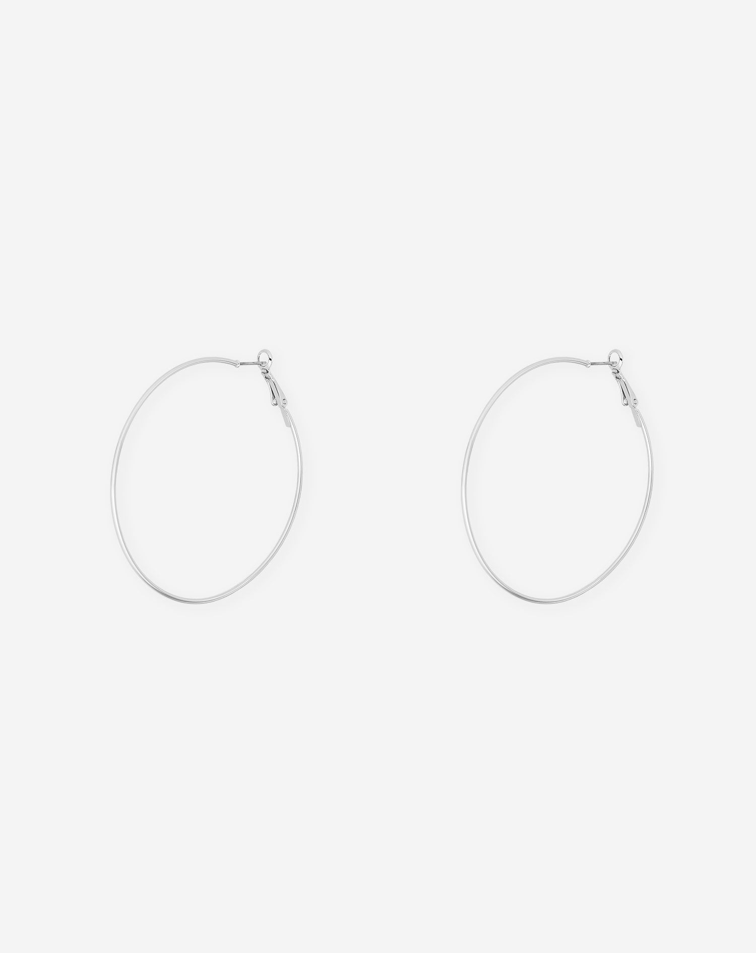 BIG THIN HOOP EARRINGS SILVER