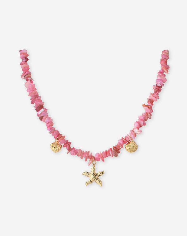 COLORED BEADS NECKLACE ROZE