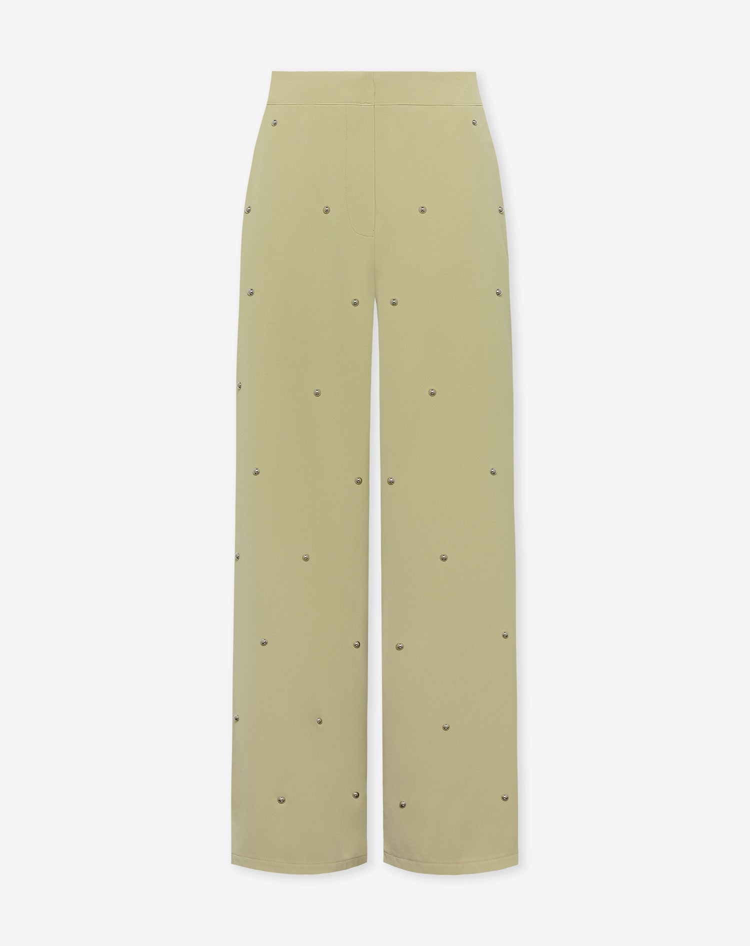 FLO BUBBLE STUD STRAIGHT LEG PANTALON  LIGHT OLIVE